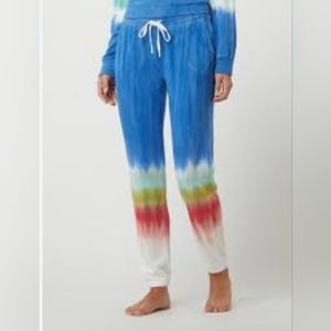 PJ Salvage womens Loungewear Rainbow Sunsets Banded jogger Pant  M NWT